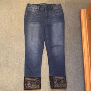 Chico’s Lace and Sequin Ankle Length Jeans